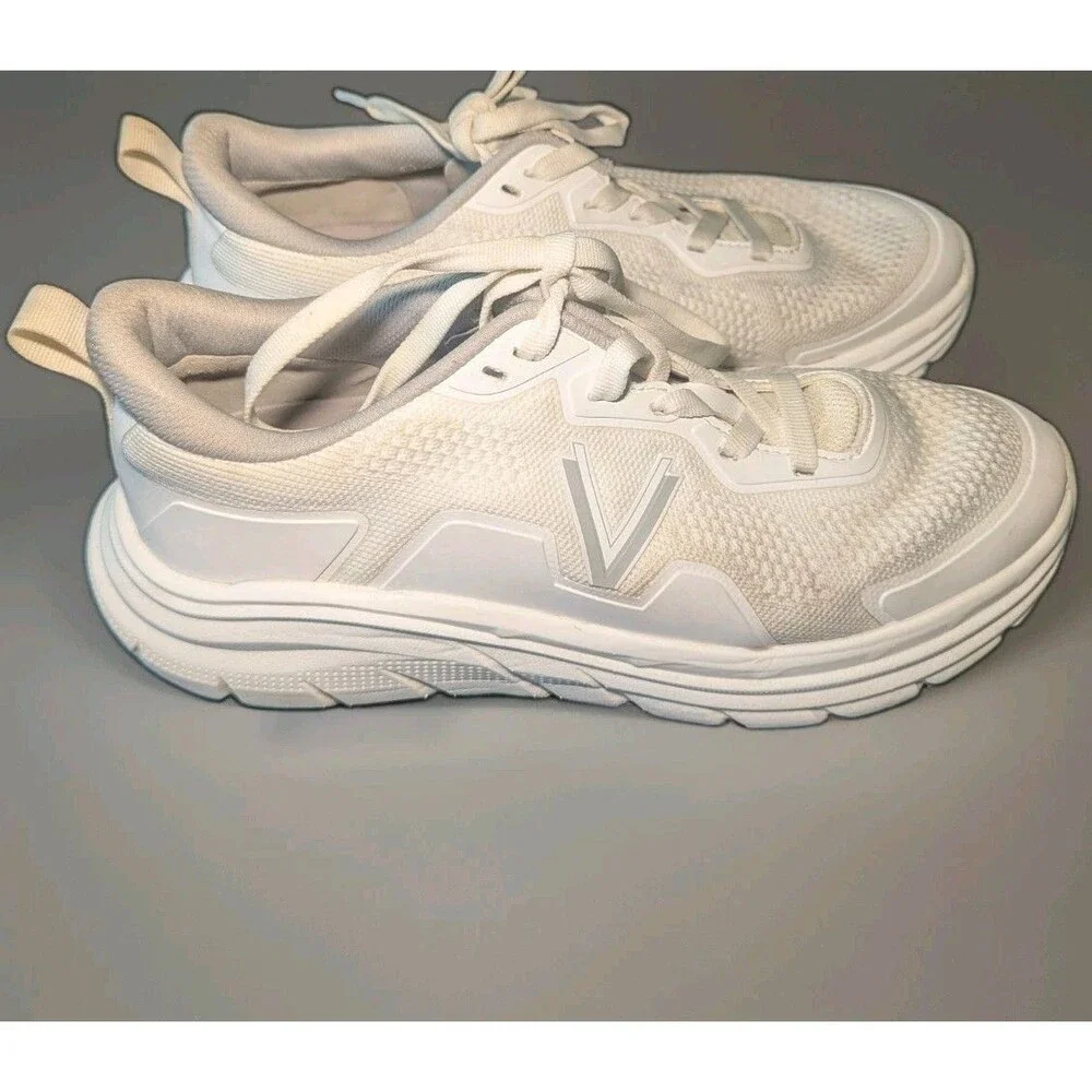 Vionic Walk Max Sneaker Shoe Womens Size 9 Ivory Comfort Cream Lace Up
